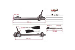 Рулевая рейка без ГУР TY103 TOYOTA Aygo 05-14; PEUGEOT 107 05-14; CITROEN C1 05-14