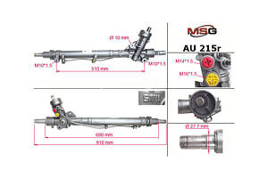 Рульова рейка з ГПК AU215R AUDI A6 97-04