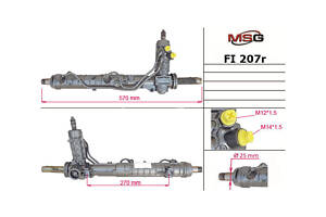 Рулевая рейка с ГУР FI207R FIAT Multipla 03-10