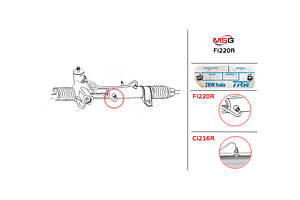 Рулевая рейка с ГУР FI220R FIAT Ducato 02-06