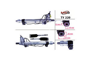 Рулевая рейка с ГУР TY220 TOYOTA Land Cruiser Prado 120 03-09, 4Runner 02-09; LEXUS GX 02-09