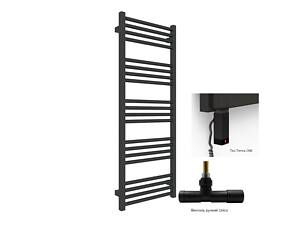 Рушникосушка комбінована Terma Fiona 1140x430 Black mat, тен ONE + вентиль Unico