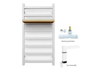 Рушникосушка комбінована Terma Simple 960x500 White mat, тен ONE + вентиль Unico