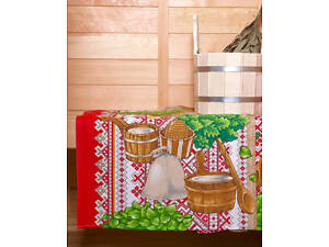 Полотенце банное Ecotton 100х150 см хлопковое вафельное для бани.