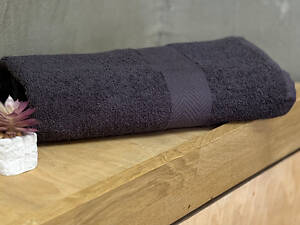 Полотенце Ecotton 50х80 см махровое темно-серого графитового цвета Dark Grey.