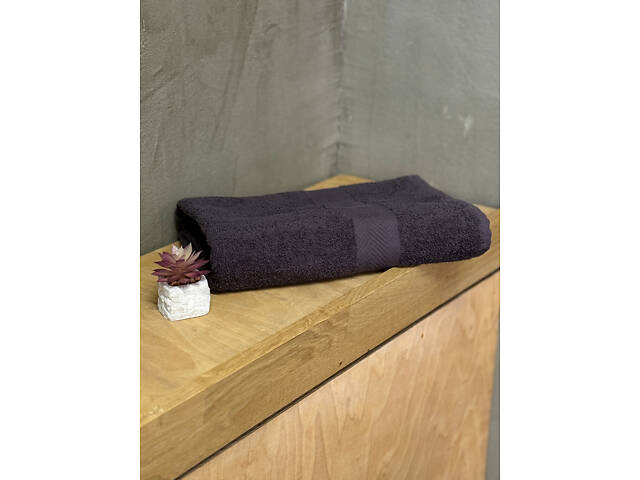 Полотенце Ecotton 50х80 см махровое темно-серого графитового цвета Dark Grey. - Фото 3