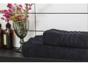 Полотенце Ecotton 70х140 см махровое банное высокой плотности 420 г/м² черное Black.