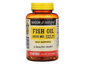 Рыбий жир с Омега-3 Omega-3 Fish Oil Mason Natural 120 гелевых капсул
