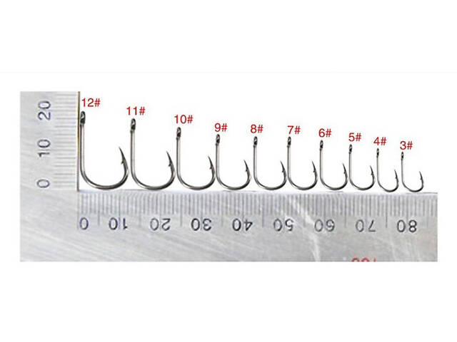 Рибальські гачки набір 1000 шт. розміри (3-12), 10 різновидів за 100 шт кожного, Гачки для риболовлі - Фото 4