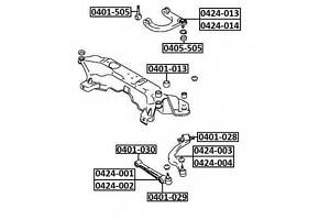 РЫЧАГ НИЖНИЙ ПРЯМОЙ ПРАВЫЙ (MITSUBISHI GALANT E55AE75A 1992-1996) AKITAKA 0424001 на MITSUBISHI GALANT Mk V седан (E5_A,