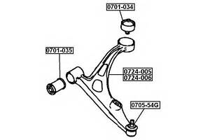 РЫЧАГ ПЕРЕДНИЙ ПРАВЫЙ (SUZUKI LIANA RH413RH416RH418 2004-) AKITAKA 0724005 на SUZUKI AERIO универсал (ER)