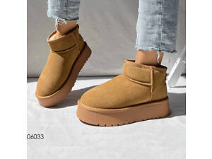 Руді уггі на платформі, низькі уггі платформа 40р - 26 см код 06033