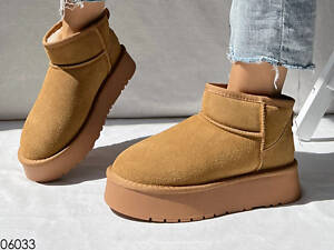 Руді уггі на платформі, низькі уггі платформа 40р - 26 см код 06033