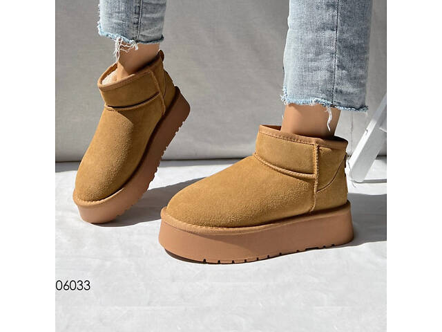 Руді уггі на платформі, низькі уггі платформа 40р - 26 см код 06033 - Фото 1