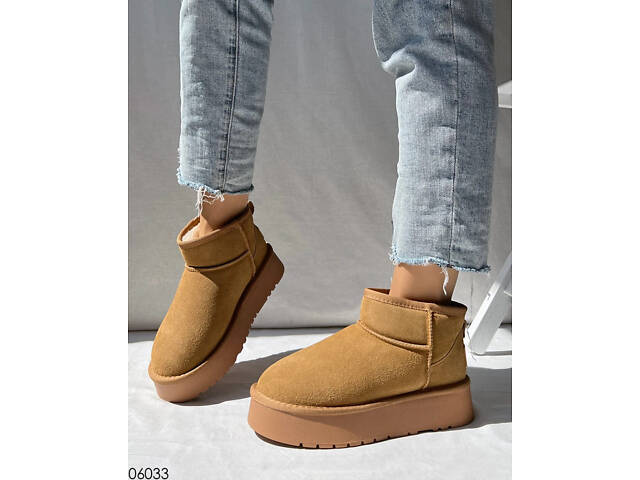 Руді уггі на платформі, низькі уггі платформа 40р - 26 см код 06033 - Фото 2