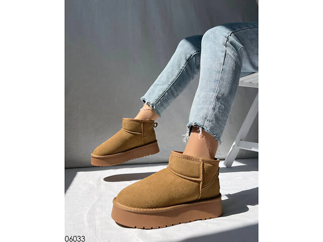 Руді уггі на платформі, низькі уггі платформа 40р - 26 см код 06033 - Фото 5