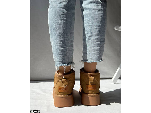 Руді уггі на платформі, низькі уггі платформа 40р - 26 см код 06033 - Фото 6