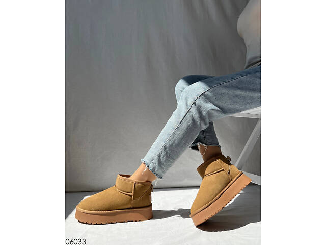 Руді уггі на платформі, низькі уггі платформа 40р - 26 см код 06033 - Фото 7