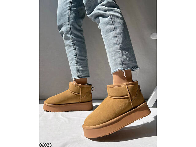 Руді уггі на платформі, низькі уггі платформа 40р - 26 см код 06033 - Фото 8