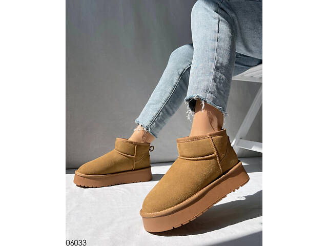 Руді уггі на платформі, низькі уггі платформа 40р - 26 см код 06033 - Фото 9