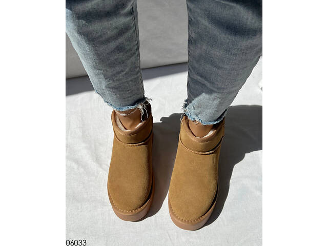 Руді уггі на платформі, низькі уггі платформа 40р - 26 см код 06033 - Фото 10