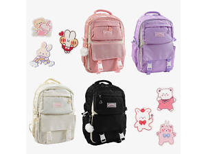 Рюкзак C 72829 (50) 4 кольори, розмір: 34х16х47 см, 2 відділення, 4 кишені, піни, брелок, на блискавці, в пакеті, ВИДАЄТЬСЯ ТІЛЬКИ МІКС ВИДІВ