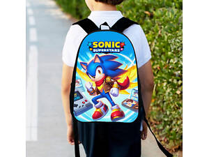 Рюкзак детский Супер Соник 'Super Sonic' 34х27см, городской ранец для мальчика с принтом (00560)