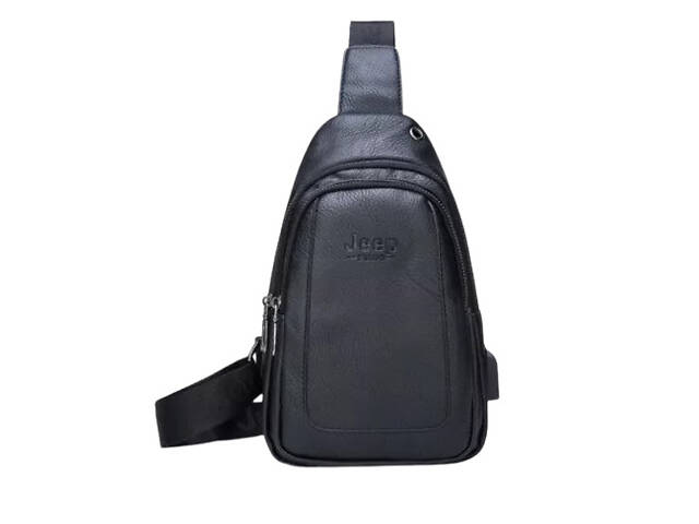 Рюкзак городской кожаный через плечо Fashion style 2019 (fs7932) Черный - Фото 1