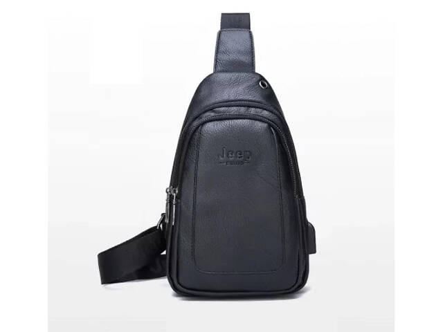 Рюкзак городской кожаный через плечо Fashion style 2019 (fs7932) Черный - Фото 2