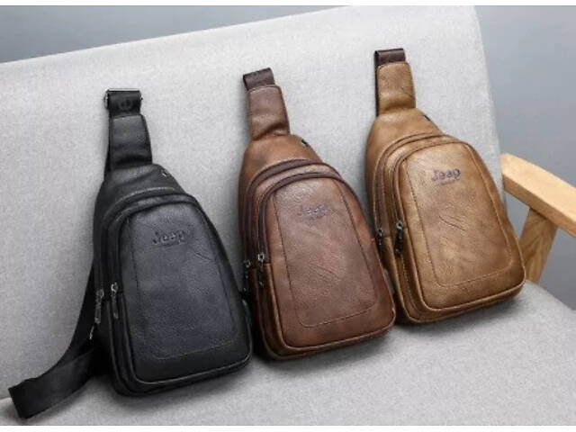 Рюкзак городской кожаный через плечо Fashion style 2019 (fs7932) Черный - Фото 5