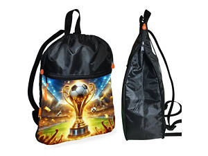 Рюкзак-мешок для школы с футбольным кубком, детская сумка для обуви и спортивной одежды (01471)