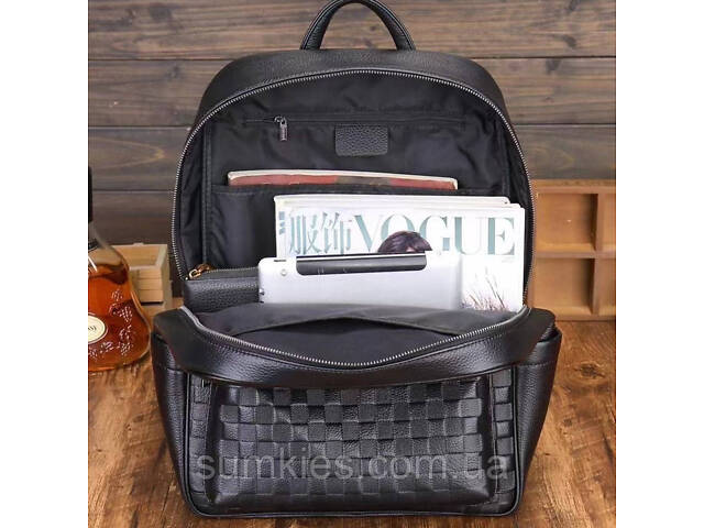 Рюкзак чоловічий 30х41х12, міський наплічник для ноутбука та документів Tiding Bag 13292 чорний - Фото 5