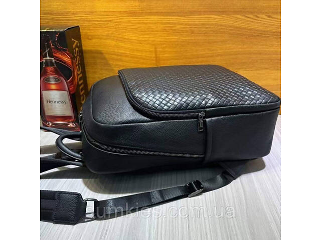 Рюкзак чоловічий з натуральної шкіри 30х41х12, міська сумка на спину для ноутбука Tiding Bag чорна - Фото 8