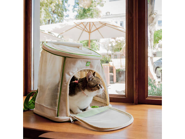 Рюкзак-переноска для котів та дрібних порід собак WAUDOG Relax Eco, 40*40*26 см, до 8 кг - Фото 7