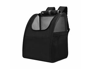 Рюкзак-переноска No Brand SY210808 для кошек и собак 42х34х28 см Черный.
