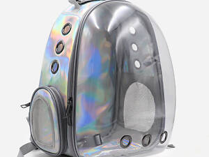 Рюкзак-переноска Pet Cat для домашніх тварин 43х32х28 см Голограма (код: IBH007S)