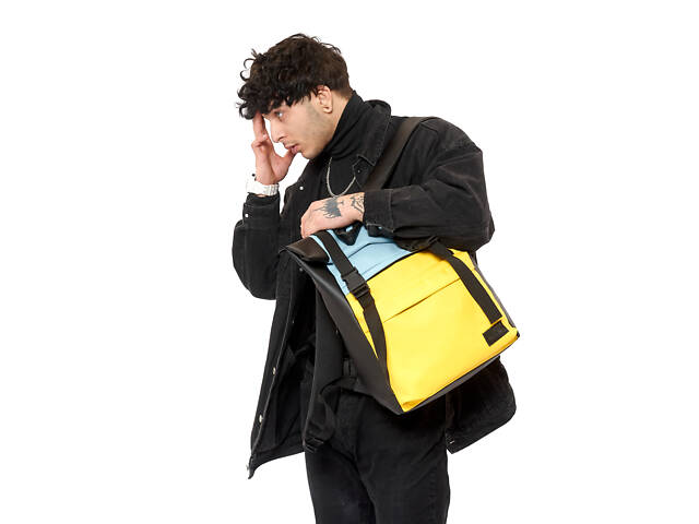 Рюкзак ролл Sambag RollTop LTH голубой с желтым (24231610m) - Фото 4