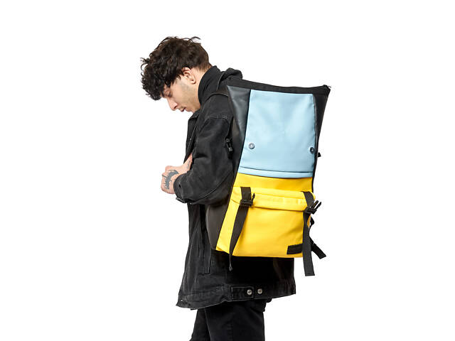 Рюкзак ролл Sambag RollTop LTH голубой с желтым (24231610m) - Фото 6