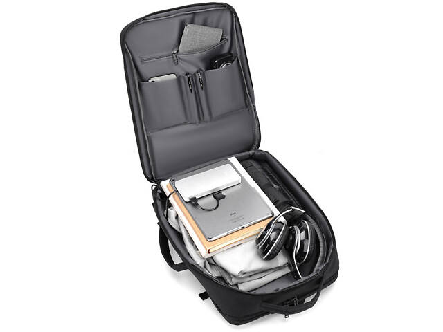 Рюкзак-сумка трансформер Digital Dumantu 2101 для ноутбука 15,6' протиударний Чорний (IBN042B) - Фото 6