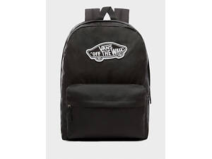 Рюкзак Vans Realm Backpack Black — стильный черный рюкзак с аппликацией, объем 22 л, повседневный городской рюкзак для ш