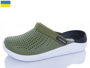 Сабо крокси чоловічі медичні розмір 45 хакі/чорний - Взуття ЕВА Luckline 5117-407 (40-45)