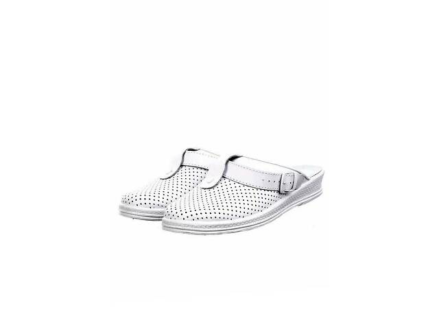 Сабо медицинские кожаные женские Tellus (гелеввый супинатор) Рая 74-08/04 белый размер 36 (36-41) - Фото 1