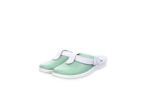 Сабо медицинские кожаные женские Tellus (гелеввый супинатор) Рая 74-08/04 зеленый/белый (36-41)