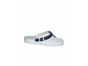 Сабо медицинские кожаные женские Tellus (гелеввый супинатор) Рая 74-08/04 белый/темно-синий (36-41)