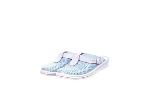 Сабо медицинские кожаные женские Tellus (гелеввый супинатор) Рая 74-08/04 голубой/белый (36-41)