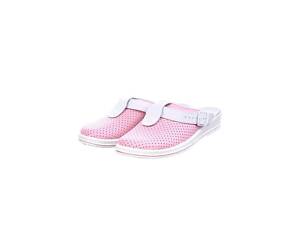 Сабо медицинские кожаные женские Tellus (гелеввый супинатор) Рая 74-08/04 розовый/белый (36-41)