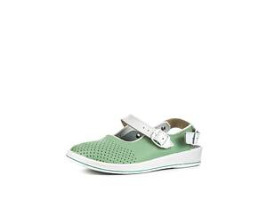 Сабо медицинские кожаные женские Tellus (гелеввый супинатор) Рая 74-08/05 зеленый/белый (36-41)