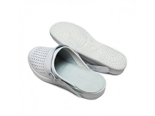 Сабо медицинские кожаные мужские Tellus (гелеввый супинатор) Іонел 52-08/02 белый размер 43 (41-46) - Фото 3