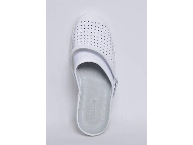 Сабо медицинские кожаные мужские Tellus (гелеввый супинатор) Іонел 52-08/02 белый размер 43 (41-46) - Фото 5