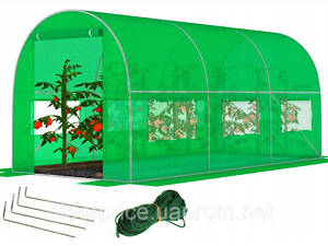 Садовая теплица с окнами FunFit Garden 10m2 = 400*250*200 (Зеленая) (1466)